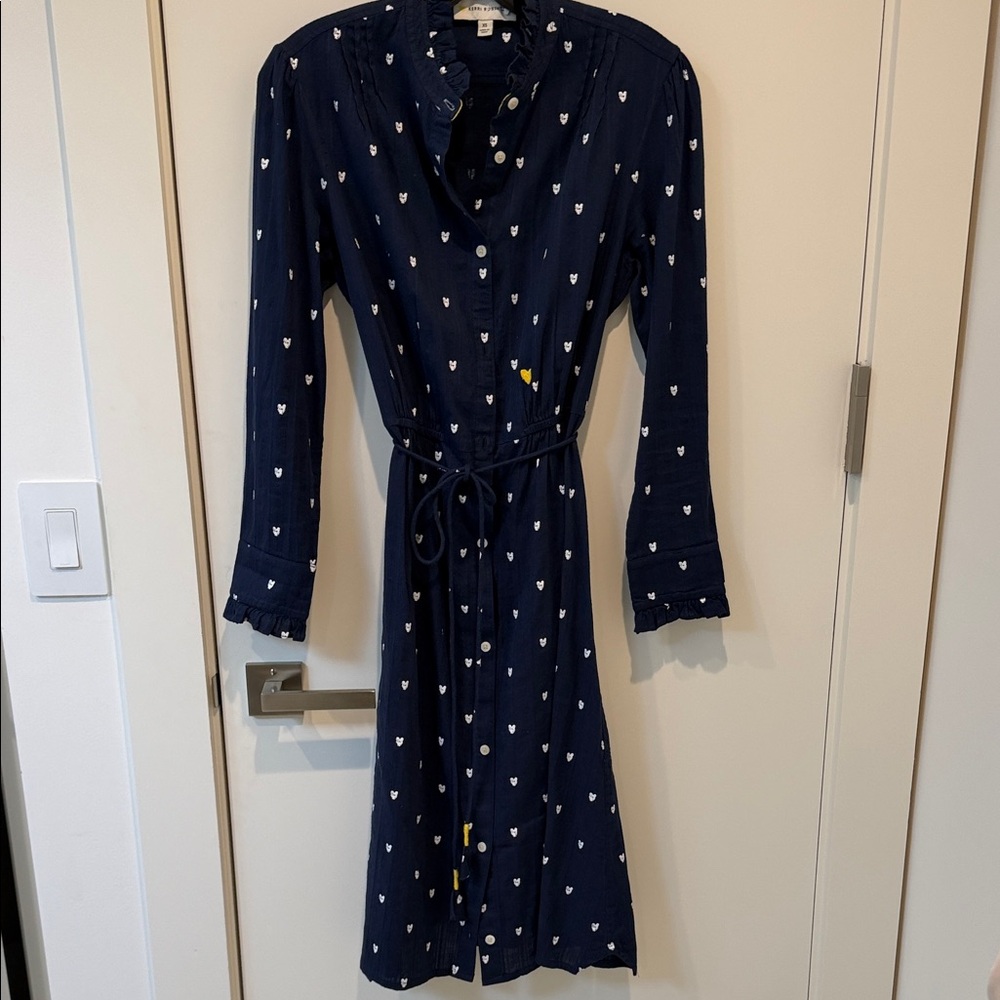 Navy Blue Heart Print Dress